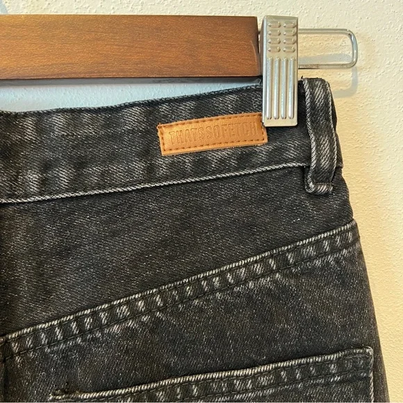 THATSSOFETCH Varski Semi-Wide Leg Black High Waisted Raw Hem Jeans - Picture 10 of 11